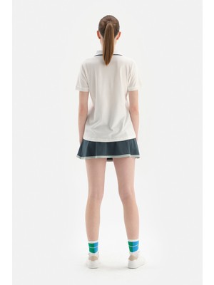 Dagi Beyaz Kadın Pike Yakalı Tişört