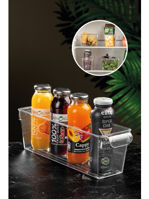 Meleni Home Buzdolabı Düzenleyici - Şeffaf Buzdolabı Içi Düzenleyici Organizer 10 X 32,5 X 10 Cm