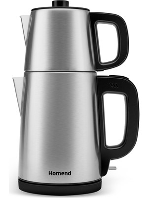 Homend Royaltea 1728H Çay Makinesi - 0,95 L Demlik ve 1,8 L Su Isıtıcı, Paslanmaz Çelik, Hızlı Demleme ve Enerji Tasarruflu Teknoloji