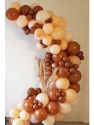Eğlence Marketi Çikolata/karamel Kahve - Ten Rengi Balon Zinciri 150 Adet