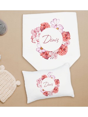 Bk Kids Kişiye Özel Isimli Bebek Battaniye ve Yastık Hediye Seti, Yeni Doğan Bebek Hediyesi, Bebek Uyku Seti-16