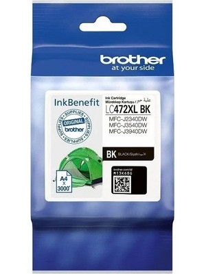 Brother MFC-J3540DW LC472XL Bk Siyah Yüksek Kapasite Orijinal  Kartuş  3000 Sayfa
