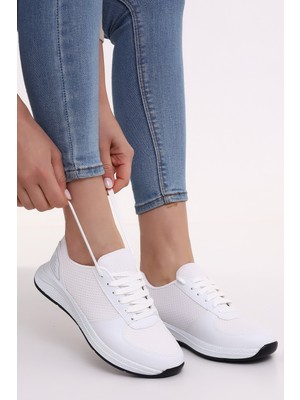 Wordex F3 Kalın Taban Günlük Kadın Fileli Yazlık Sneaker Spor Ayakkabı