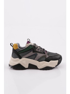 DGN 65142 Kadin Bağcikli Kalin Taban Spor Ayakkabi