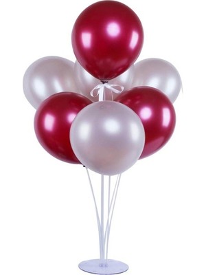 Kidspartim 7 Li Balon Demeti Fuşya Gümüş Balon