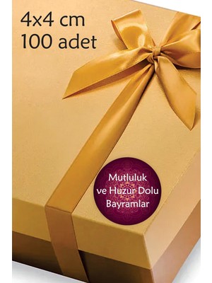 Msticker Iyi Bayramlar Ramazan Bayram Sticker Şeker Etiketi Ramazan Kurban 4 cm - 100 Adet