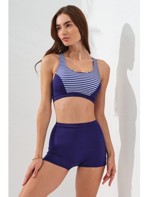 Pierre Cardin Şortlu Yüzü Çizgili Mayo