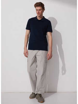 Fabrika Polo Yaka Düz Lacivert Erkek T-Shirt MERS FATHER