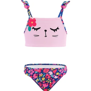 Çiçekli Kedi Kız Çocuk Bikini