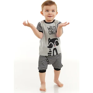 Rakun Erkek Bebek T-shirt Kapri Şort Takım