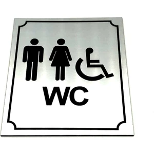 Se-Dizayn Wc Tuvalet Tabelası Bay Bayan Engelli, Kapı Yönlendirme Levhası 13 cm x 16 cm Xl