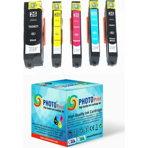 Photo Print Epson XP-700 26XL T2621-2631-2632-2633-2634 5 Renk Muadil Kartuş Seti