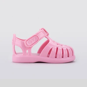 Tobby Gloss Kız Çocuk Parlak Pembe Cırt Cırtlı Sandalet Hafif ve Suya Dayanıklı