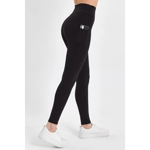 Cepli Yüksek Bel Toparlayıcı ve Sıkılaştırıcı Siyah Spor Tayt