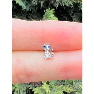 By Dilek Çetin Accessory Çelik Kedi Figürlü Kıkırdak Helix Tragus Piercing (1 Adet)