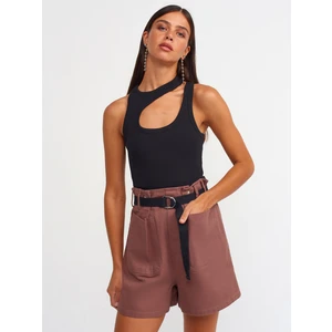 70365 Kemerli Şort-Kahve