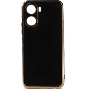 Vivo Y16 Kılıf Kenarı Gold Renkli Silikon Bark Kapak Kapak