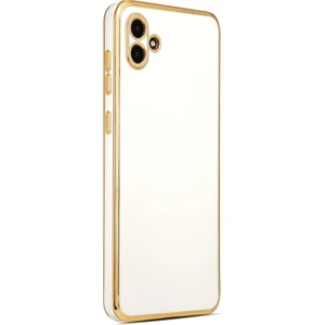 Galaxy A04 Kılıf Kenarı Gold Renkli Silikon Bark Kapak Kapak