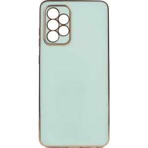 Galaxy A52 Kılıf Kenarı Gold Renkli Silikon Bark Kapak Kapak