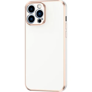 Apple iPhone 14 Pro Max Kılıf Kenarı Gold Renkli Silikon Bark Kapak Kapak
