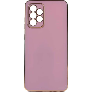 Galaxy A52 Kılıf Kenarı Gold Renkli Silikon Bark Kapak Kapak