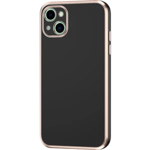Apple iPhone 14 Plus Kılıf Kenarı Gold Renkli Silikon Bark Kapak Kapak