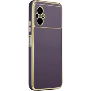 Xiaomi Poco M5 Kılıf Kenarı Gold Renkli Silikon Bark Kapak Kapak