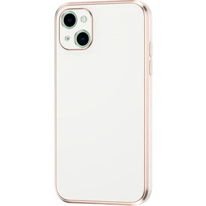 Apple iPhone 14 Plus Kılıf Kenarı Gold Renkli Silikon Bark Kapak Kapak