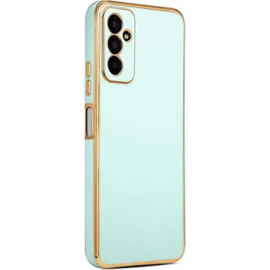 Galaxy M13 Kılıf Kenarı Gold Renkli Silikon Bark Kapak Kapak