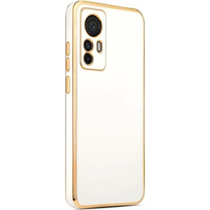 Xiaomi Mi 12T Pro Kılıf Kenarı Gold Renkli Silikon Bark Kapak Kapak