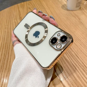 iPhone 13 Kılıf Magsafe Şarj Özellikli Kamera ve Lens Korumalı Esnek Silikon Dempre Case