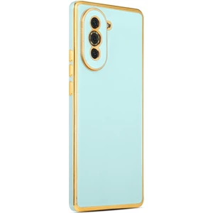 Huawei Nova 10 Kılıf Kenarı Gold Renkli Silikon Bark Kapak Kapak