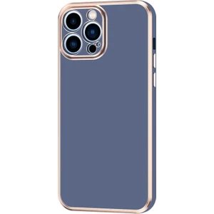 Apple iPhone 14 Pro Max Kılıf Kenarı Gold Renkli Silikon Bark Kapak Kapak