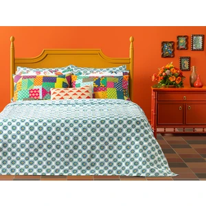 English Home Exotic Circles Baskılı Tek Kişilik Pike 150 x 220 cm Koyu Yeşil