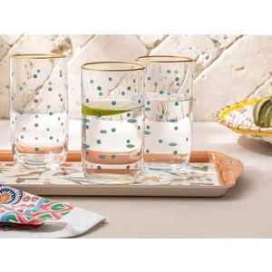 English Home Exotic Art Cam 3'lü Meşrubat Bardağı 365 ml Yeşil-Mavi