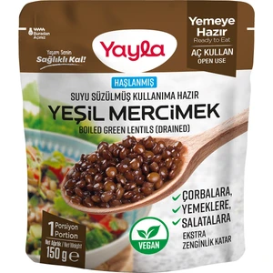 Haşlanmış Suyu Süzülmüş Yeşil Mercimek 150 gr