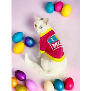 Annelere Hediye, Hediye Paketli, I Love Mom Pink, Oval Yaka Tişört Kedi Kıyafeti,elbisesi Anneler Günü, Anne