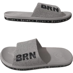 Unisex Brn B050-10 Gri Kaymaz Taban Deniz Plaj Havuz Günlük Yürüyüş Terlik