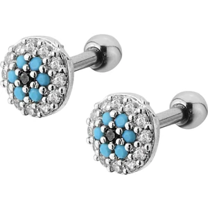 By Dilek Çetin Accessory Çelik Nazar Gözlü Kıkırdak Helix Tragus PIERCING(1ADET)