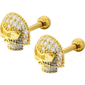 By Dilek Çetin Accessory Çelik Kurukafa Tragus Helix PIERCING(1ADET)