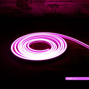 LED Neon Hortum Pembe Işık 5 Metre 12V 10W/MT
