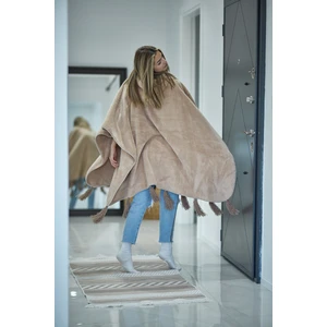 Softline Peluş Wellsoft Kapüşonlu Püsküllü Panço
