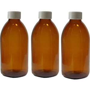 Amber Cam Şişe Kapaklı 250 Ml X 3 Adet