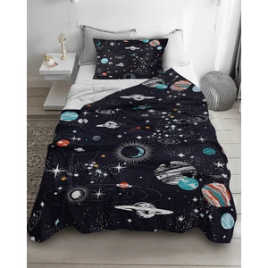 Bebişim Halı Uzay Gezegen Desenli Tek Kişilik Pike ( Yastık Kılıflı )