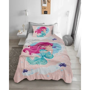 Bebişim Halı Deniz Kızı Desenli Tek Kişilik Pike ( Yastık Kılıflı )