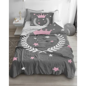 Bebişim Halı Taç Yıldız Desenli Tek Kişilik Pike ( Yastık Kılıflı )