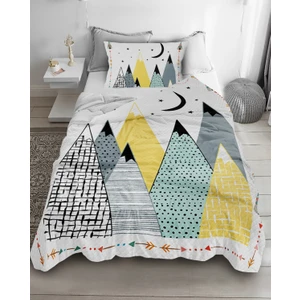 Bebişim Halı Iskandinav Dağ Desenli Tek Kişilik Pike ( Yastık Kılıflı )