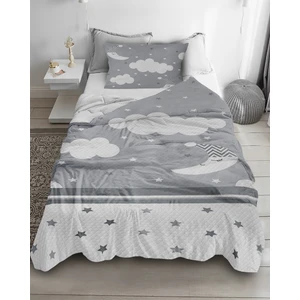 Bebişim Halı Sevimli Ay Desenli Tek Kişilik Pike ( Yastık Kılıflı )