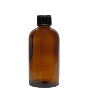Amber Cam Şişe 100 ml Cam Dökme Kapaklı 4 Adet