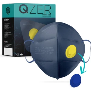 Qzer Lacivert 5 Katlı Ventilli Ffp2 Nr N95 Maske